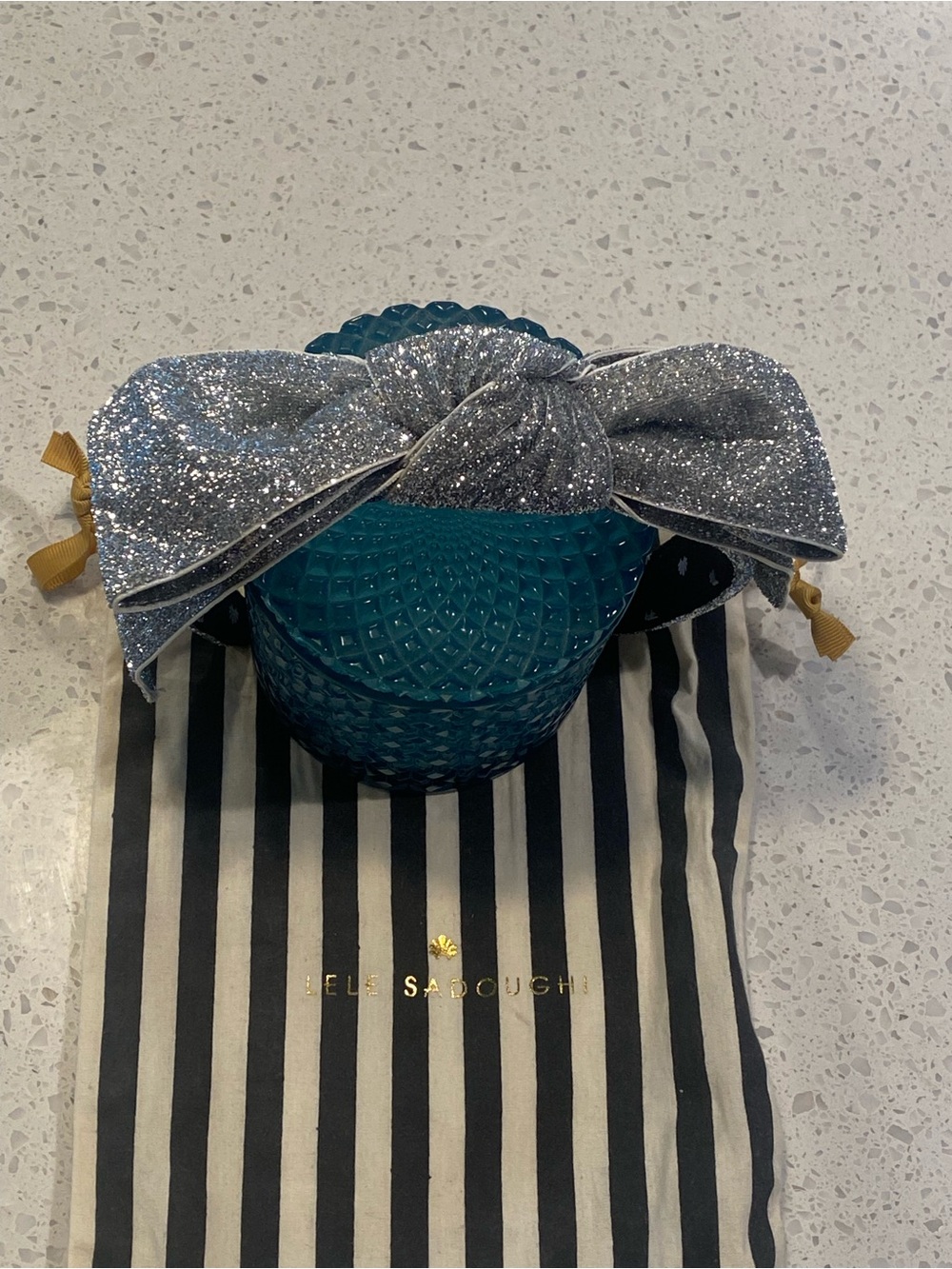 Lele Sadoughi Silver Glitter Shirley headband